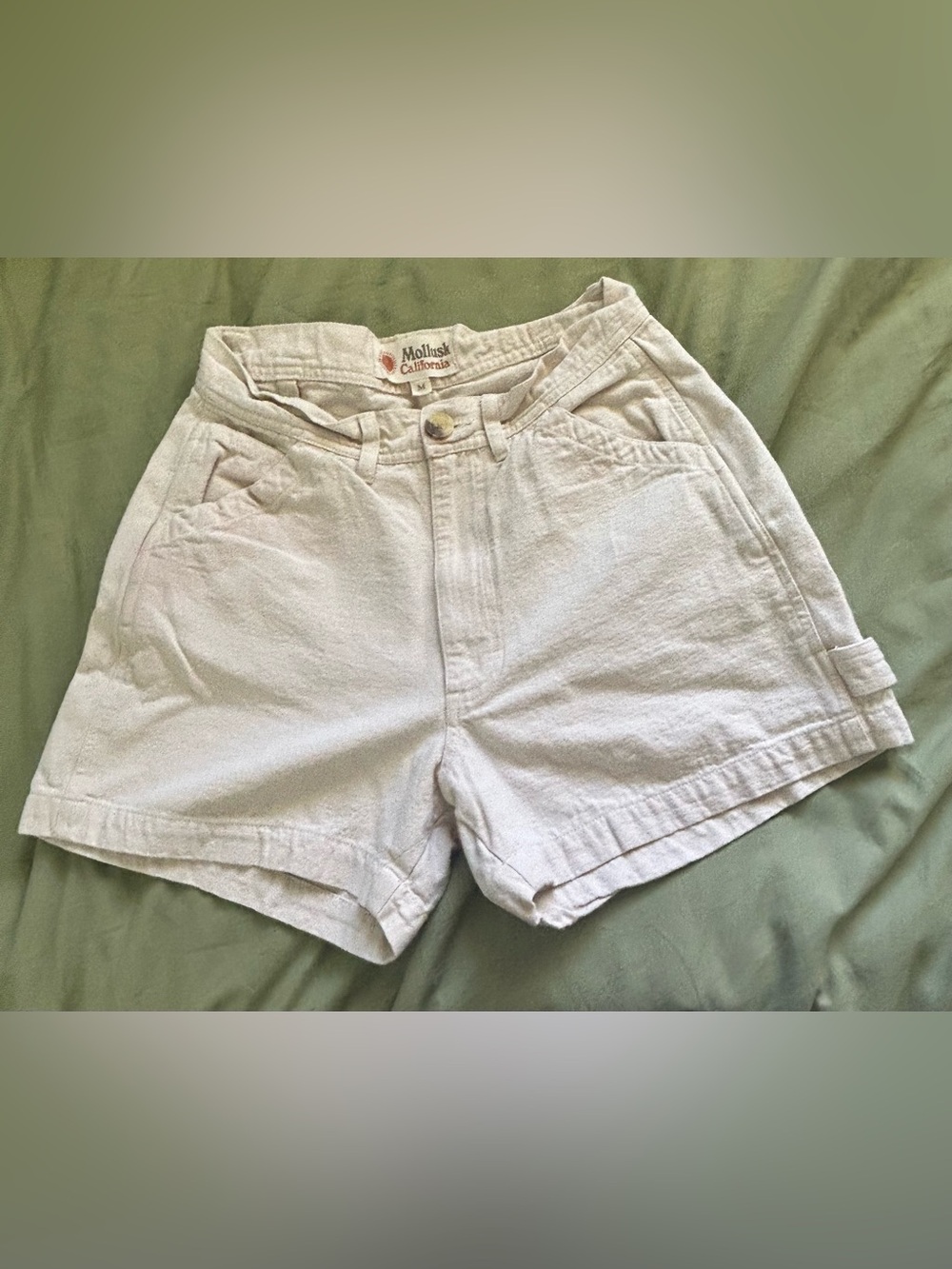 Mollusk Cream High-Waist Cotton Shorts